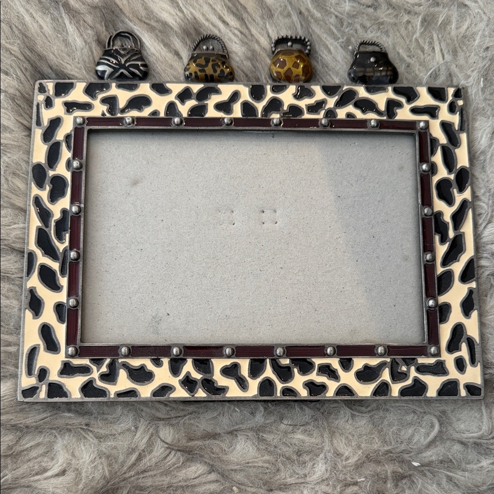 Decorative Black and Cream Leopard Print Picture Frame